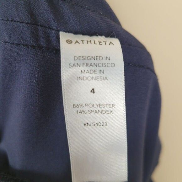 Athleta Size 4 Nolita Wide Leg Pant Pull On Lightweight Stretch Navy Blue - Picture 10 of 12